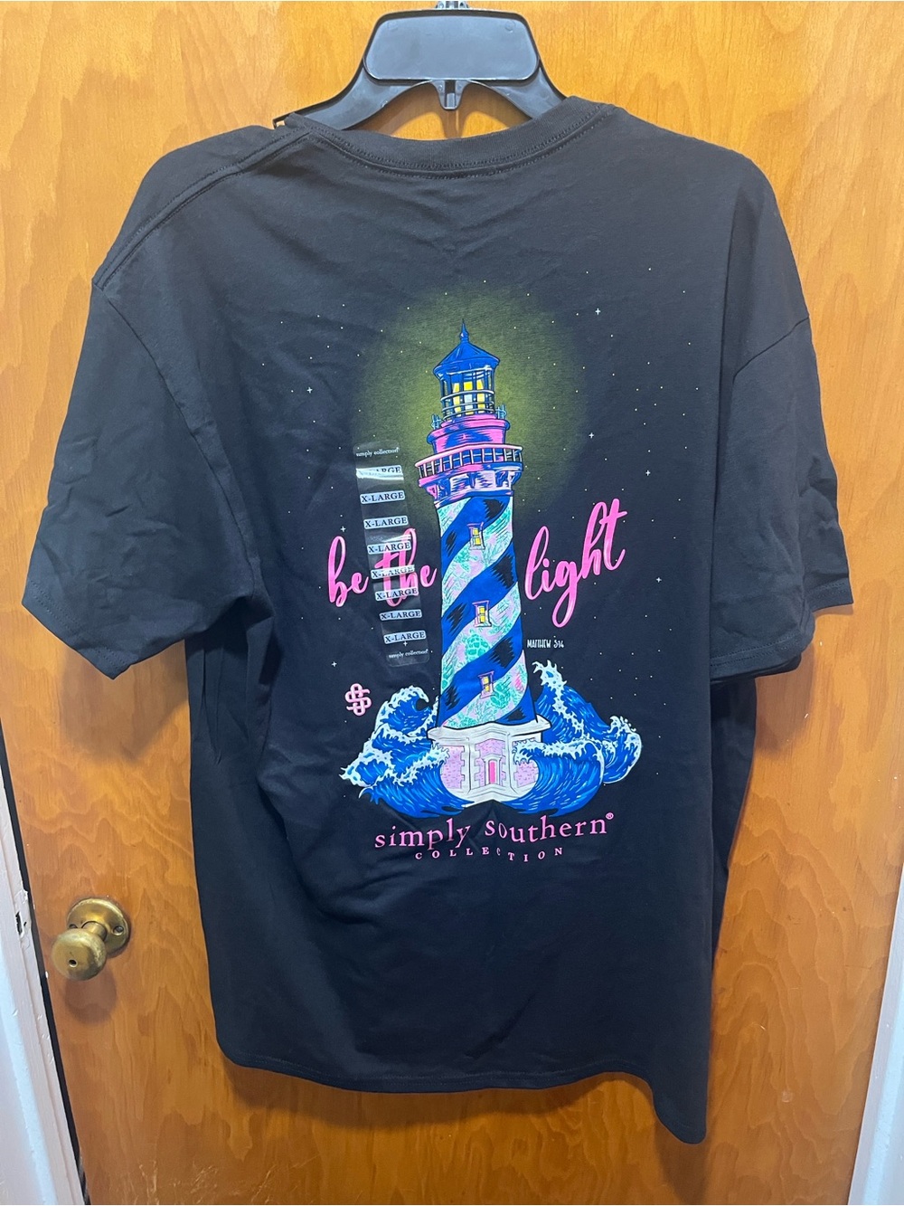 Simply Southern Black Tee with lighthouse design